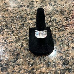 Large Emerald Cut Cubic Zirconia Ring